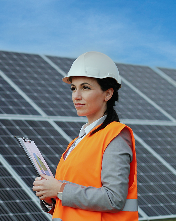 Women with Solar Panel